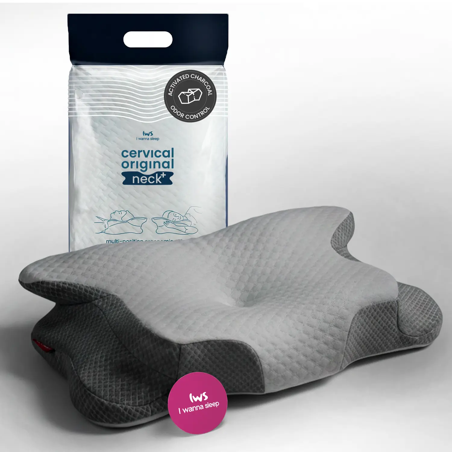 Cervical Neck Pillow With Activated Charcoal and Memory Foam Support - I wanna sleep