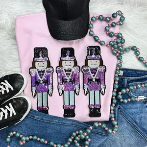 PINK Nutcracker Sequins Embroidered Patch