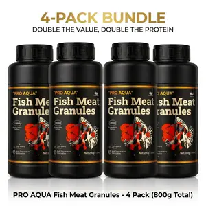 4-Pack Pro Aqua Premium 1.0mm Micro Fish Food | 53% Protein Antarctic Krill | Floating Pellets for Small Tropical Fish, Goldfish & Betta