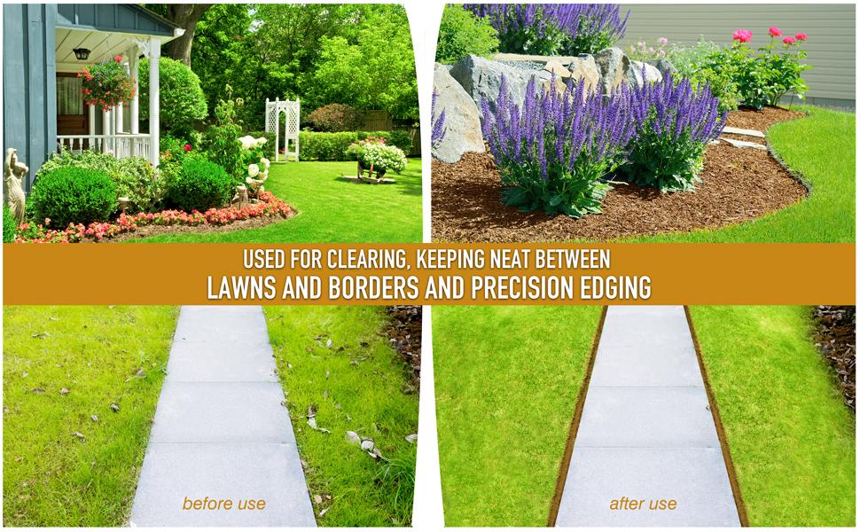 Multi-Functional Garden Flat Shovel.ennvaofficial serrated lawn trimmer, half-moon lawn trimmer with T-handle, long-handled step-by-step trimmer for walkways and lawns, 38inch