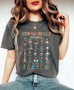 Coping Skills Alphabet Shirt,School Counselor Gift, Psychologist, Social Worker,Therapist