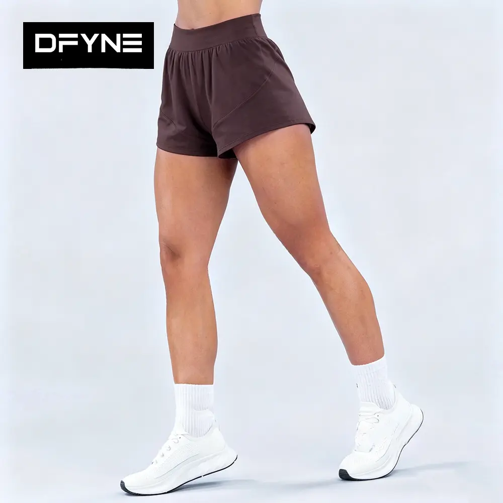 DFYNE Seamless High Waisted Workout Shorts Women Brushed Soft Running Gym Yoga Shorts Summer Activewear