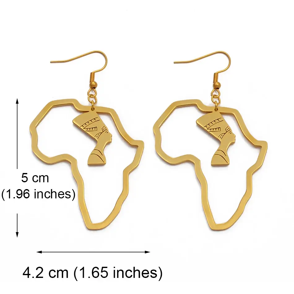 Africa Map Earrings - Flag Pendant Gifts Pride Jewelry