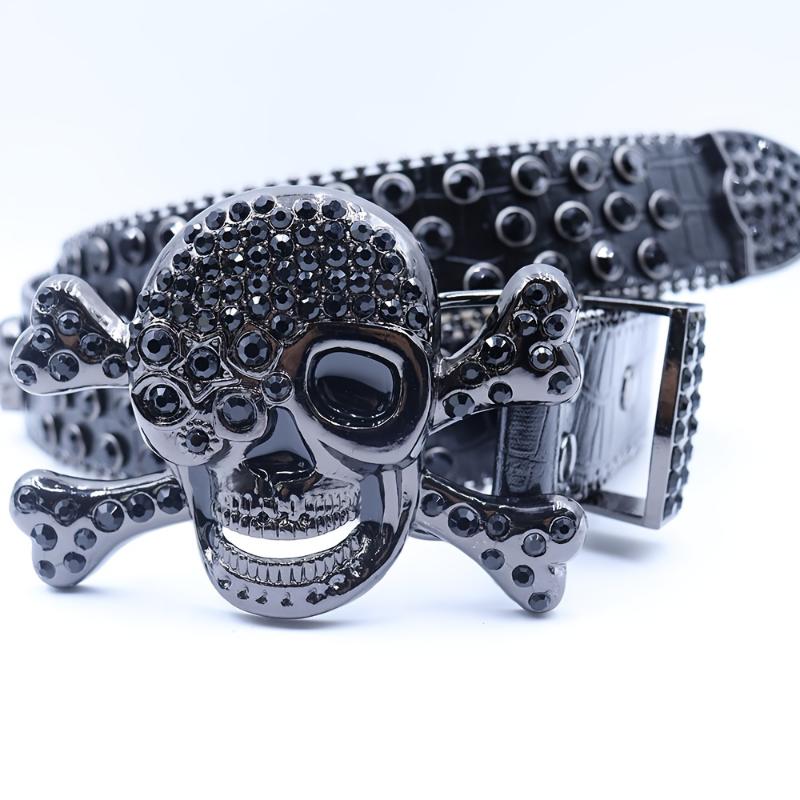 Men's & Women's Gothic Punk Y2K Rhinestone Skull Belt - Large Black Statement Belt with -Adorned Skull Buckle, Hip Hop Unisex Belt for Jeans, Parties & Themed Events (Plus Size Available) Men's & Women's Gothic Punk Y2K Rhinestone Skull Belt - Large Black Statement Belt with -Adorned Skull Buckle, Hip Hop Unisex Belt for Jeans, Parties & Themed Events (Plus Size Available)