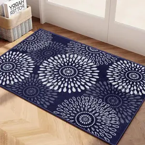 Area Rug – 2'x3' Non-Slip Washable Entryway Runner, Ultra-Thin Foldable Indoor Carpet for Kitchen, Bedroom, Bathroom (Blue)