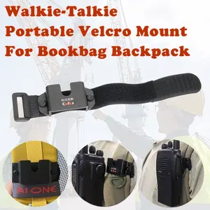 Hiking Backpack Walkie Talkie Mounting Bracket, Backpack Strap Holder,Multi-Functional Quick-Release Mount, Adjustable Velcro, Portable Radio Stand，Walkie Talkie Accessory