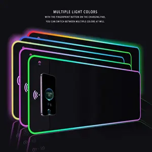 XXL RGB Glowing Waterproof Mouse Pad Gaming Desk Mat with Charger for Office Home Computer Gaming Writing Laptop Pad