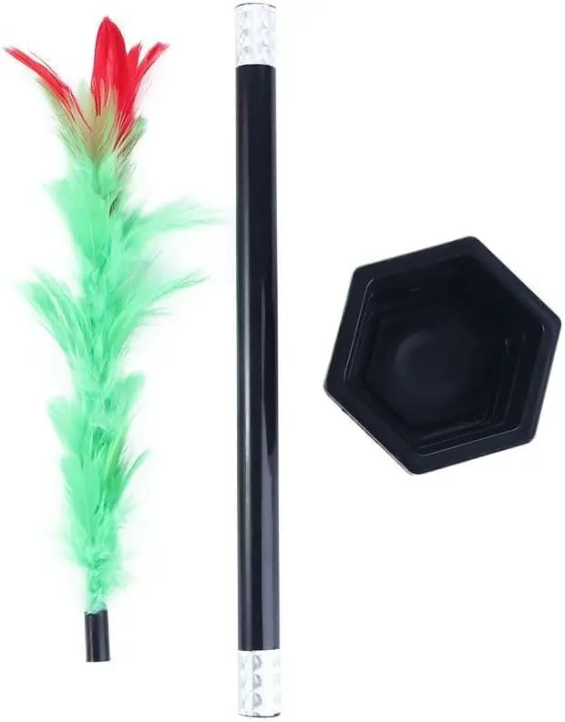 1set Black Magic Wand to Flower Playing Toys Magic Trick Wand Magicians Tricks Toys Close-up Magic Prop Magic Flower Stick Magic Kits and Accessories Games