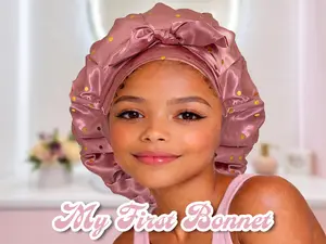 My First Satin Bonnet, Handmade Double-Lined Satin Bonnet for Little Girls | Personalized + Travel Bag Included, Satin Scrunchie