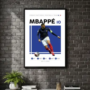 [ SPORT UNFRAMED - SALE UP TO 45% ] Mbapp� French National Premium Series Soccer Poster Speed Star Wall Art