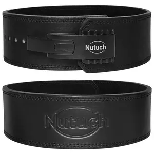 Nutuch Genuine Leather Lever Weight Lifting Belt 10mm Gym Belts for Men & Women Powerlifting Support Adjustable Anti-Rust Alloy Buckle