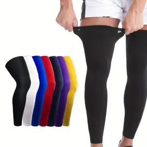 1pc High-Elastic 4D Compression Knee & Leg Sleeve - Breathable, Moisture-Wicking Fabric for Running, Climbing, Cycling, Basketball | Sun Protection, Fits 20-21.7" Legs | Hand Wash Only Athletic Active Wear Sporty Fitting