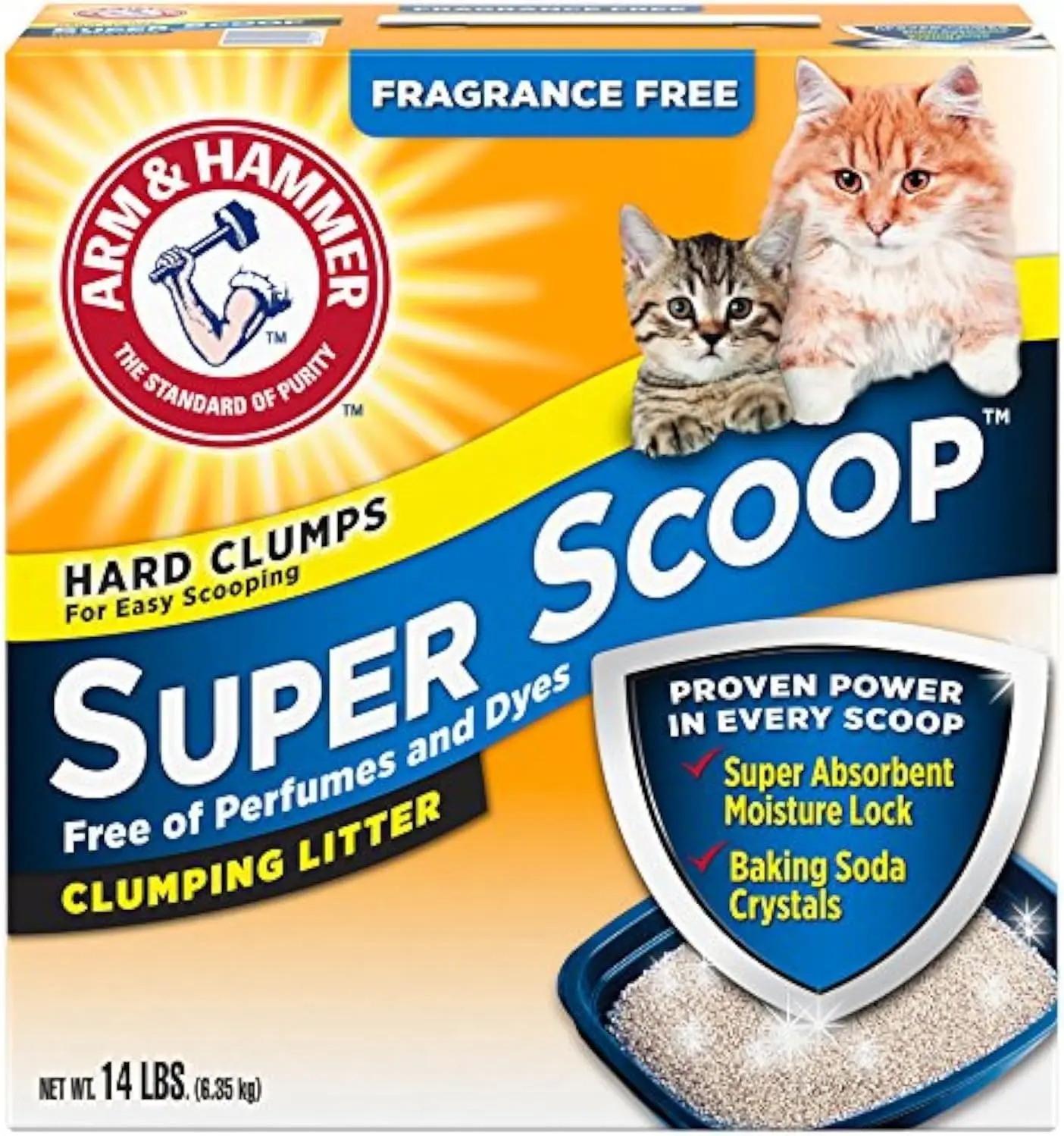 Arm & Hammer Super Scoop Litter - 14 Lbs Fragrance Free, Ideal for Animal Use, Easy to Clean