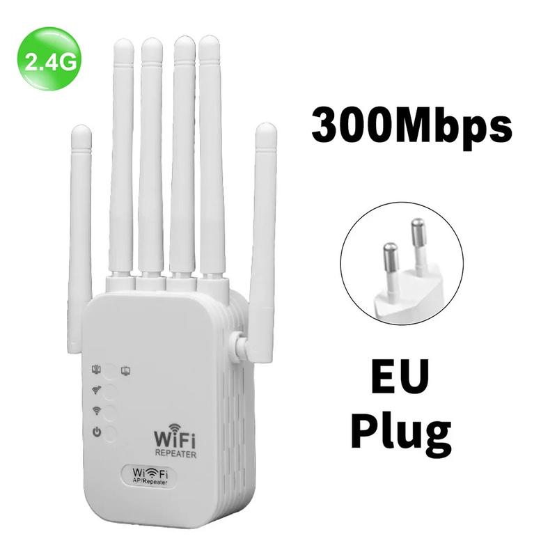 WiFi Extender, 1200Mbps Dual Band 2.4GHz/5GHz Signal Booster with 6 High-Gain Antennas, Covers Up to
