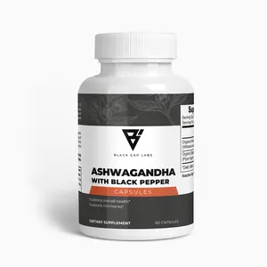 Black Cap Labs Ashwagandha with Black Pepper Capsules - Conquer Stress and Embrace Calm - Edible, Fitness