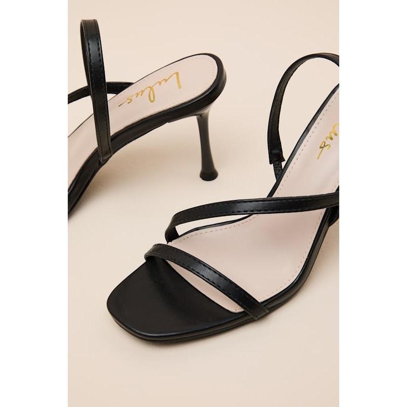 Lulus Leigh Black Strappy High Heel Sandals