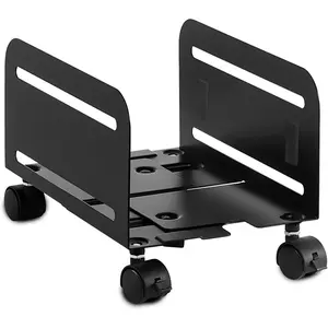 Computer Tower Stand, Adjustable Mobile CPU Stand with Wheels, Heavy-Duty Steel Rolling Cart, Fits  PC Towers, 4.87 to 8.5 Inch Width, Under Desk, Black