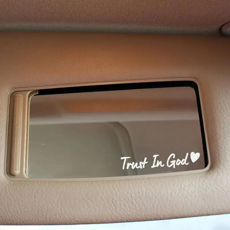 Letter & Heart Pattern Car Rearview Mirror Sticker, 2 Counts Self-adhesive Car Mirror Decal, Car Exterior Decoration Accessories