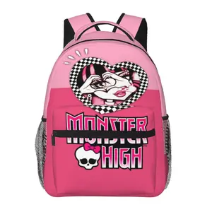 Monster High School Backpack – Large-Capacity Casual Daypack for Outdoor Sports and Office Use; Cartoon Monster High Merchandise Laptop Backpack School Bag for Boys, Girls, and Gift Giving
