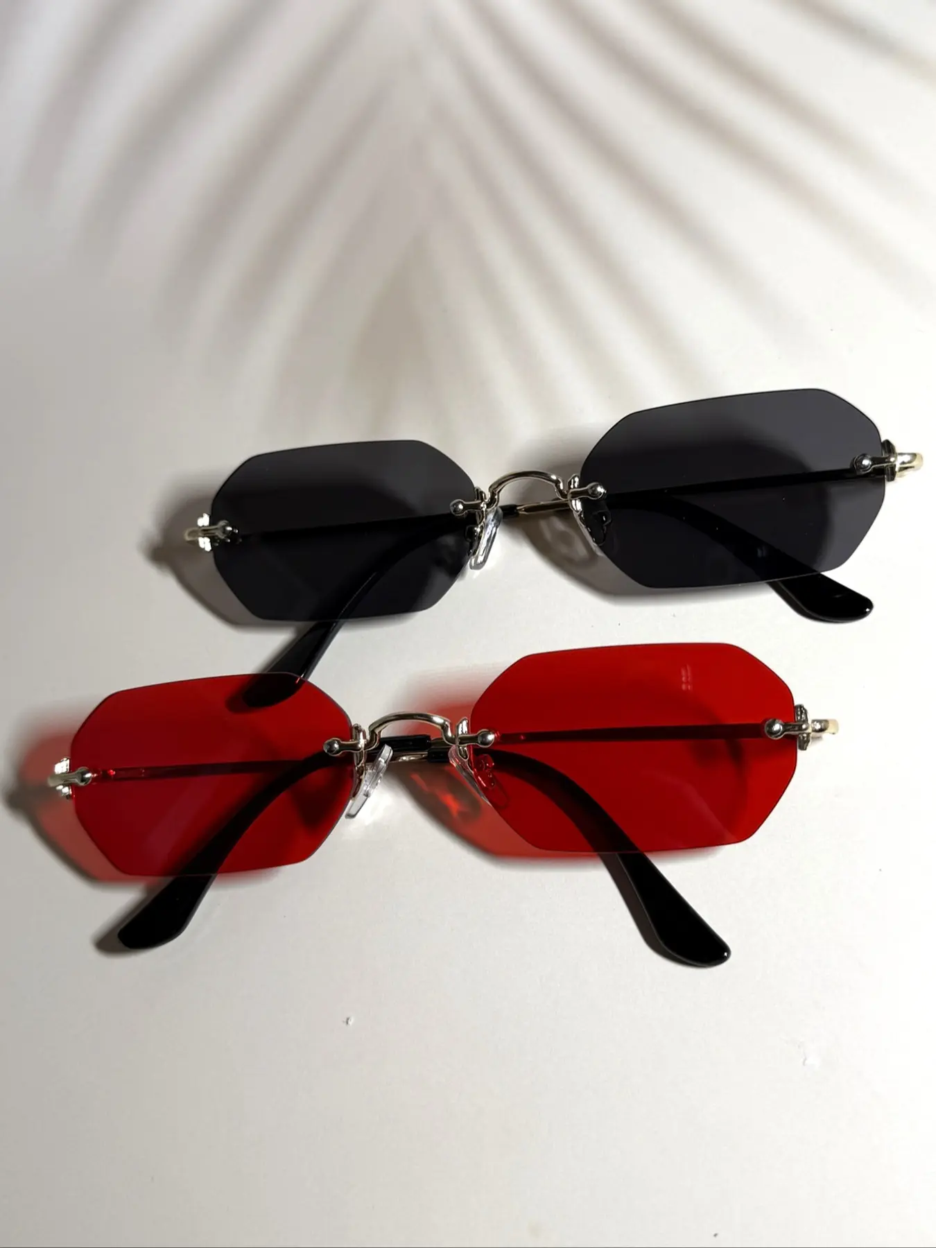 Men's Retro Fashion Glasses, Champagne Hexagonal Metal Frame, Gradient Street Style Eyewear, Beach Vacation Travel Accessories