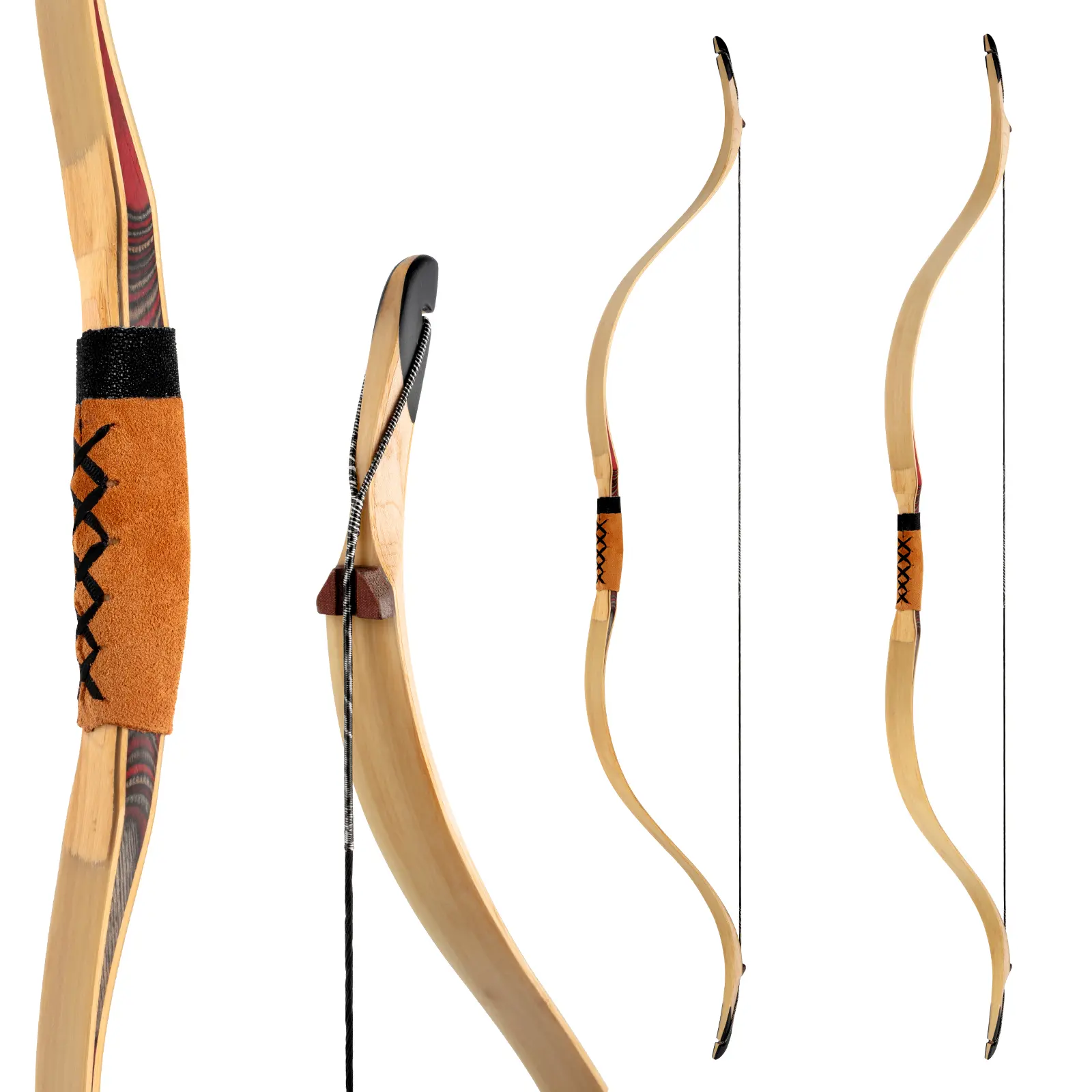 Deerseeker Archery 52" Recurve Bow Horsebow Handmade Longbow Ambidextrous Horsebow for Horseback Shooting Hunting Target Shooting 20-70 lbs
