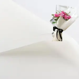 20 count Double Sided Color Flower Wrapping Paper, Valentine's Day Bouquet Wrapping Paper 23x23Inch  for DIY Crafts,  Packaging, Flower Shop Bouquet Packaging (White)