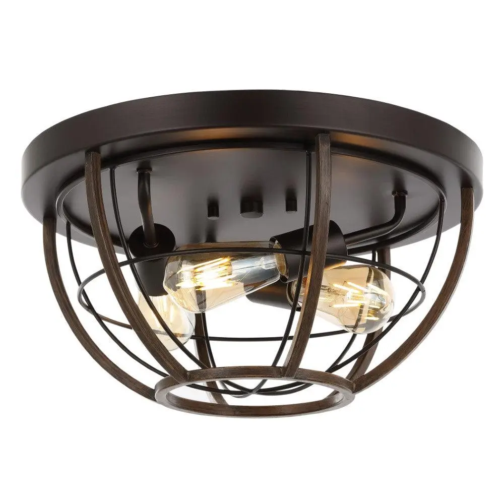 JONATHAN Y Lyla Modern Rustic Iron LED Flush Mount Ceiling Light - Interior LED Decorative Home Decor Lighting for Living Room, Bedroom, Interior Led Lights