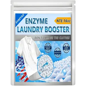 Bio Enzyme Laundry Booster Powder - Ultra-Concentrated Stain & Odor Remover for Whites & Colors | Oxygen Bleach Alternative | Non-Toxic, Biodegradable Formula | Works in All Washing Machines (16 oz)