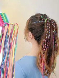 Colorful Braided Hair Ties, Colorful Gradient Hair Ties for Braids, Fashion Hair Accessories for Women & Girls