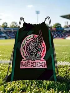 1 pc Mexico Football Kawaii Drawstring Bags Gym Shoe Clothes Storage Multi-function Teen Portable Rucksack Pouch Match Day Essentials