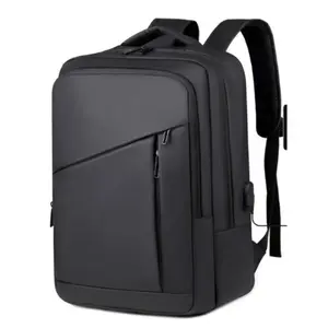 Men's Business Style Solid Color Backpack with USB Charging Port , Casual Large Capacity Travel Backpack, Fashionable Backpack for Daily Use