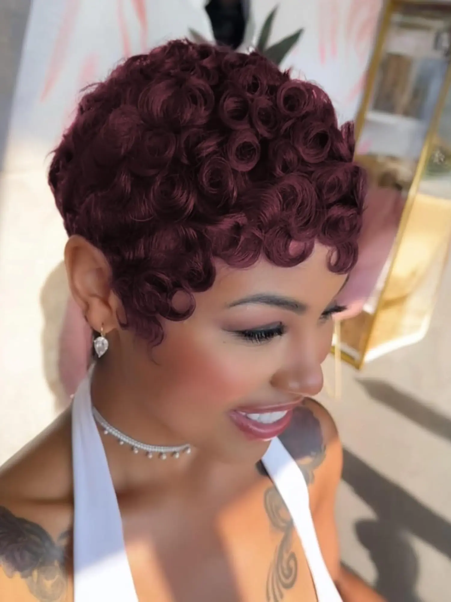 Pixie Cut Curly Human Hair Wigs for Women Short Layered  display picture 1