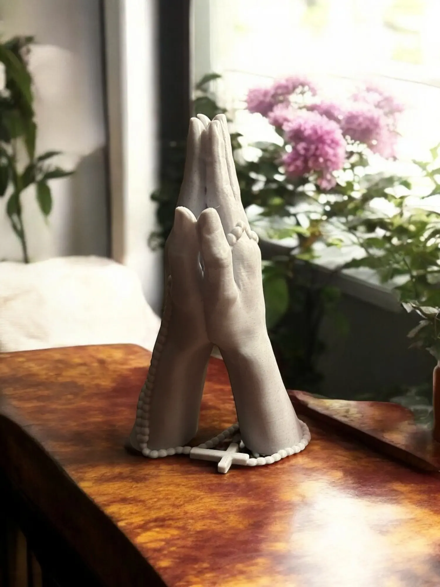 Praying Hands Jewelry Stand - Aesthetic Ring, Earring & Necklace Holder Organizer for Women - Gothic Design for Vanity, Dresser & Dorm Room Decor