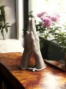 Praying Hands Jewelry Stand - Aesthetic Ring, Earring & Necklace Holder Organizer for Women - Gothic Design for Vanity, Dresser & Dorm Room Decor