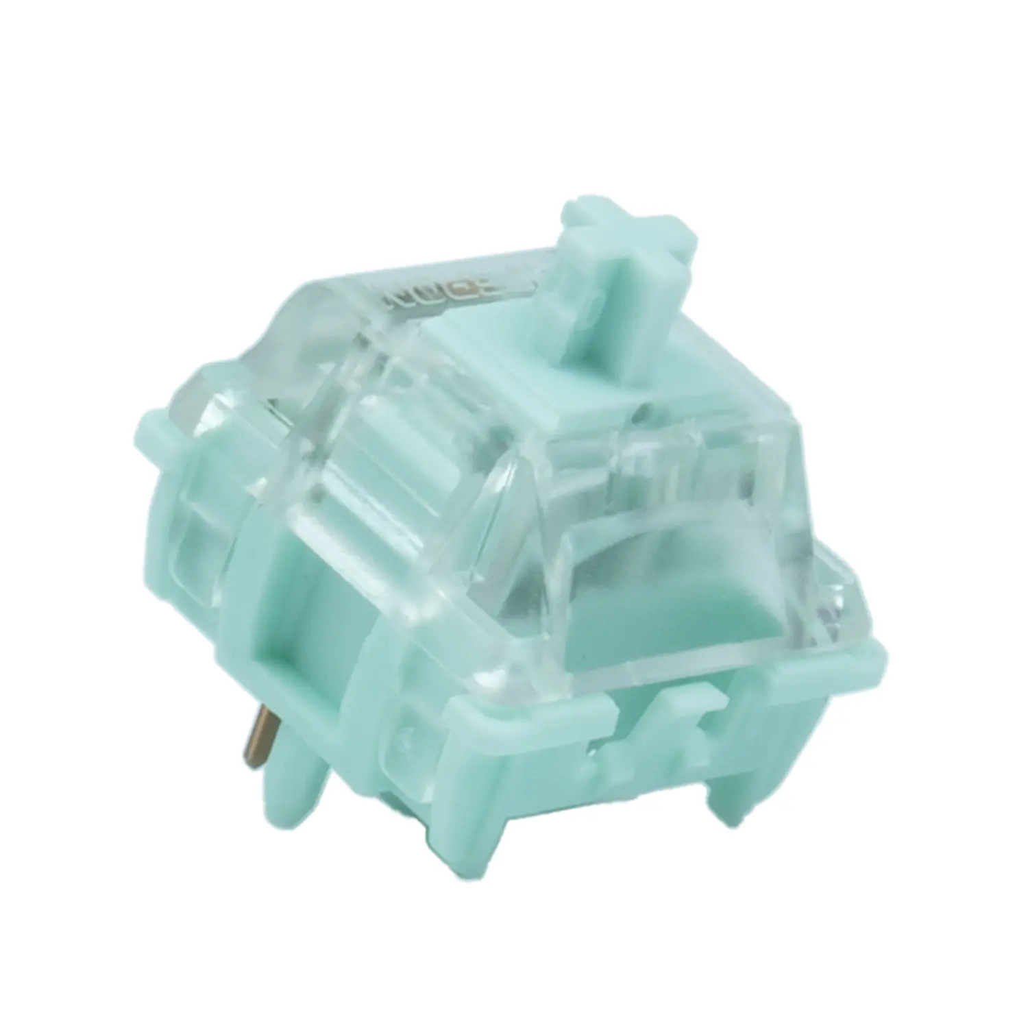Gateron Mint Jelly Linear Silent RGB LED 5-Pin Factory Pre-Lubed Full POM Stem Keyboard Switches (110PCS) - Gateron Jelly Series, Transparent Top, Shadow-Free Illumination, Corrosion Resistance, MX Mechanical Keyboard Compatible