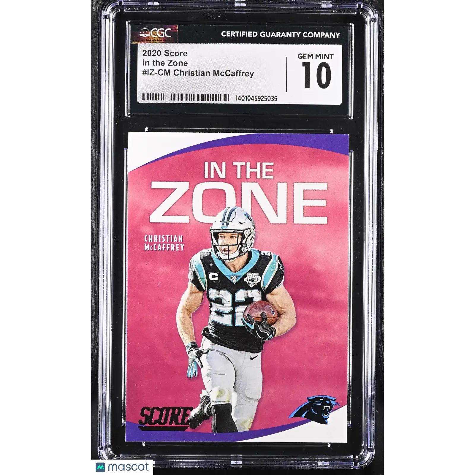 Christian McCaffrey CGC 2020 Score #IZ CM Football 10