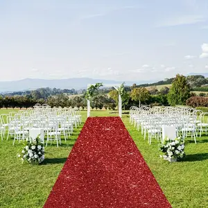 New Red Non-Woven Glitter Carpet Runway Sparkling Wedding Birthday Cristmas Thanksgiving Outdoor Accessories Banquet Corridor Carpet Gifts