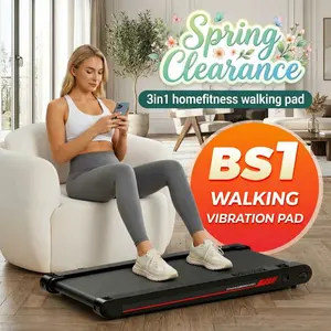 P1 3-in-1 Walking Pad Treadmill with Vibration Plate, App & Remote Control, Ultra-Quiet Servo Motor, Lightweight Under Desk Treadmill for Home & Office, 22 lbs Compact Fitness Machine