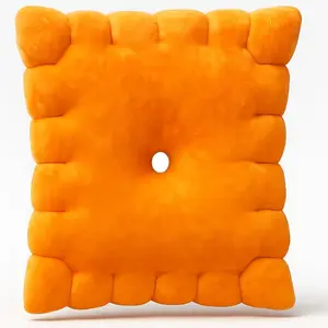 Cheese Cracker Plush Pillow 10" Soft & Huggable Stuffed Food Plush Toy Cute Snack-Inspired Cuddly Gift for Kids & Adults