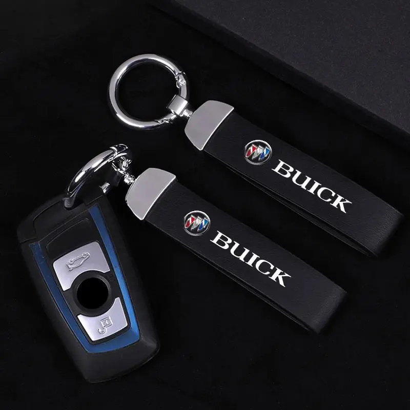 Car Logo Metal PU Leather Car Keychain Ring Auto Accessories For Buick Verano LaCrosse Encore royaum Park Avenue Envista GL8 GL6