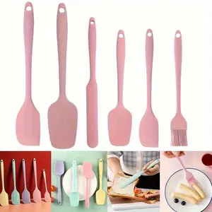 Silicone Spatulas Set, Large & Small Heat-Resistant Non-Stick Rubber Spatulas, Oil Brush, Long Macaron Spatula for Baking Essentials, Baking Tools