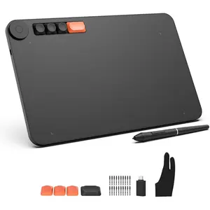 Graphics Drawing Tablet Voila L Drawing Pad 10X6 inch,with 4 Customized Keyboard Hot ,8192 Levels -Free Stylus Pen,Compatible with PC//Windows/Linux