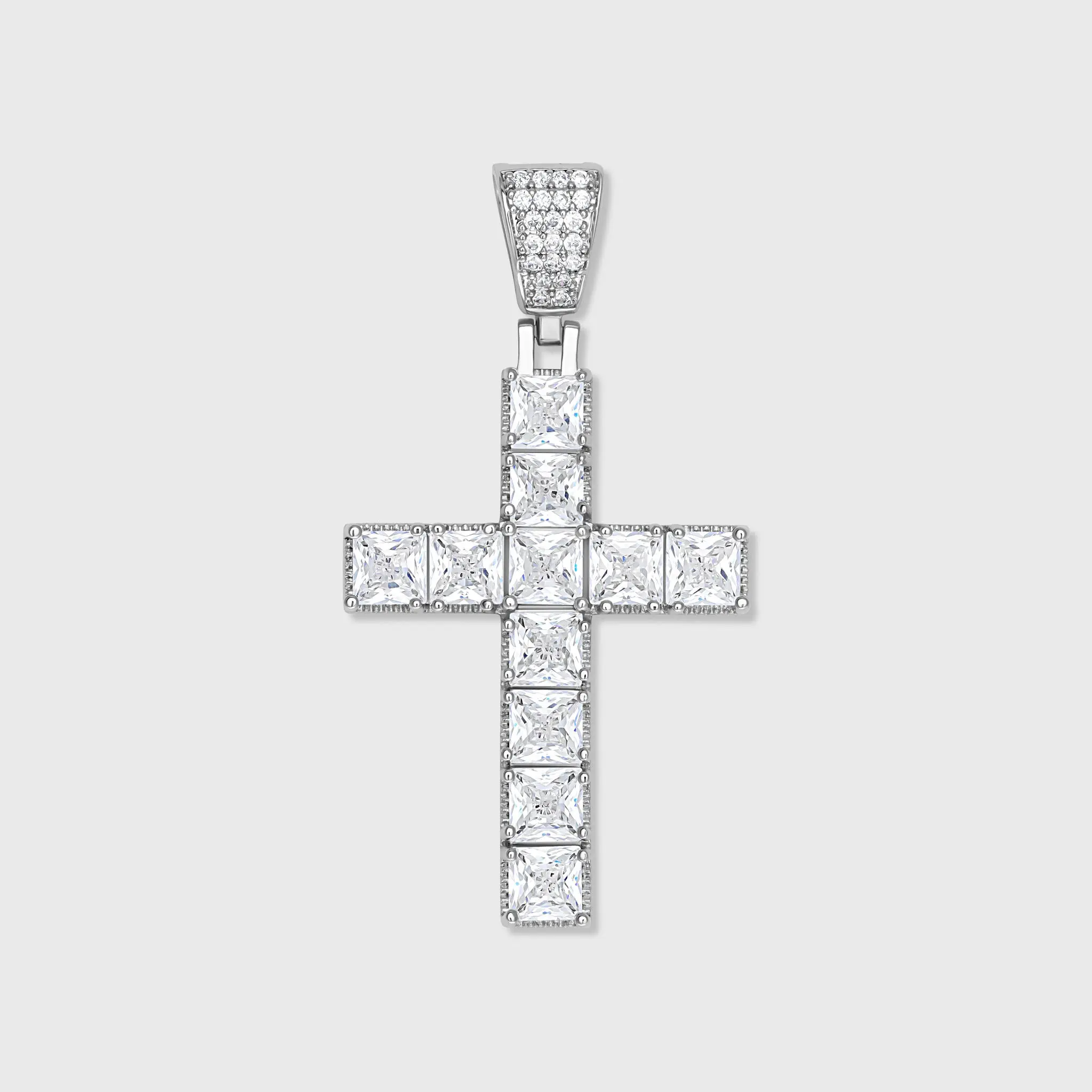 Cross Pendant - Princess Diamond Cut (Silver)