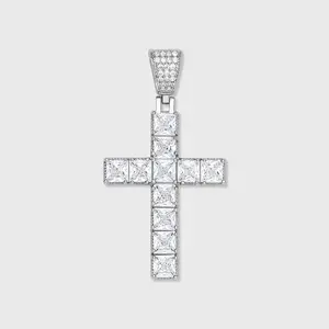 Cross Pendant - Princess Diamond Cut (Silver)