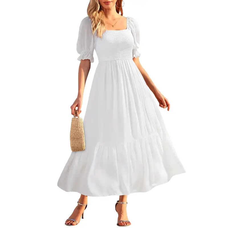 white flowy dress with sleeves - TikTok Shop white flowy dress with sleeves - TikTok Shop