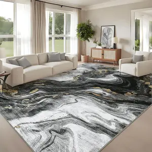 Modern Washable Area Rugs Abstract Non-slip Interior Decorative Rugs Low Pile Foldable Thin Carpets for Bedroom Office Living Room