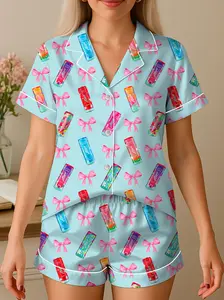 Alani Pajamas Set, Alani Energy Drink Sleepwear, Satin Loungewear For Women, Alani Lover Gift For Her