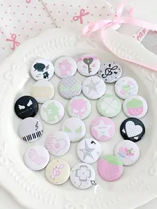 6pcs/set Cute Mini Pins, Cartoon Notebook Decorations, 25mm Badge Pins, Adorable Brooches, Girl Bag Accessories, All Seasons Boho Style