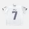 Inflation Men's Oversized Embroidered Mesh Short-Sleeve Football Tee - 95% Polyester 5% Spandex, Breathable T-Shirt, Relaxed Fit, Print Design, Embroidery Sportswear, Hip Hop Streetwear, Casual Outings Top, Size M
