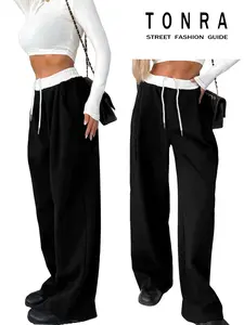 Women's Casual Fashion Simple Solid Color Pants, Fall Winter New Arrival, Comfortable and Stylish Long Trousers for Daily Wear, Boho Casual Trousers